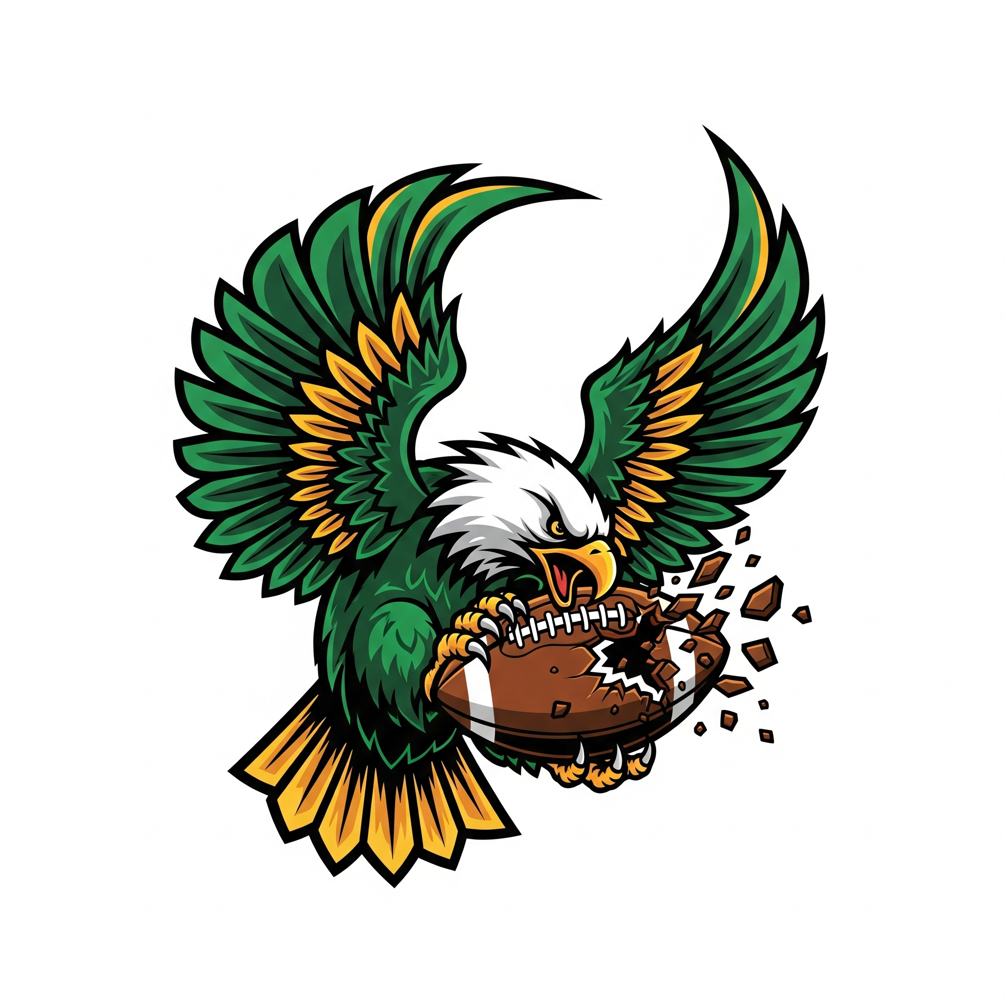 Santa Rita Eagles mascot with a football